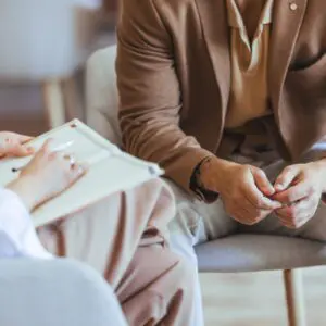 Therapist and patient in counseling session